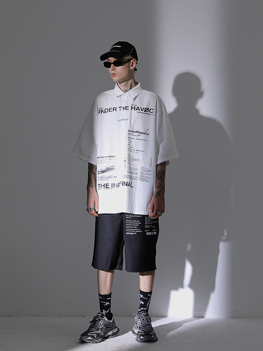 Emergency Printed Button Up Shirt