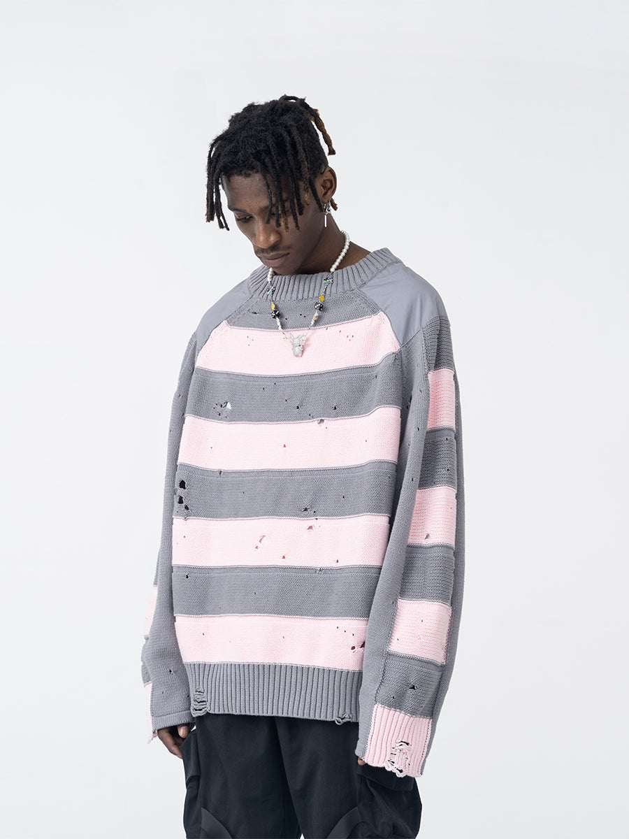 Striped Ripped Sweater