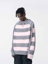 Load image into Gallery viewer, Striped Ripped Sweater
