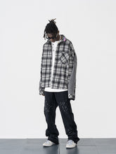 Load image into Gallery viewer, Plaid Woolen Stitched Shirt Jacket
