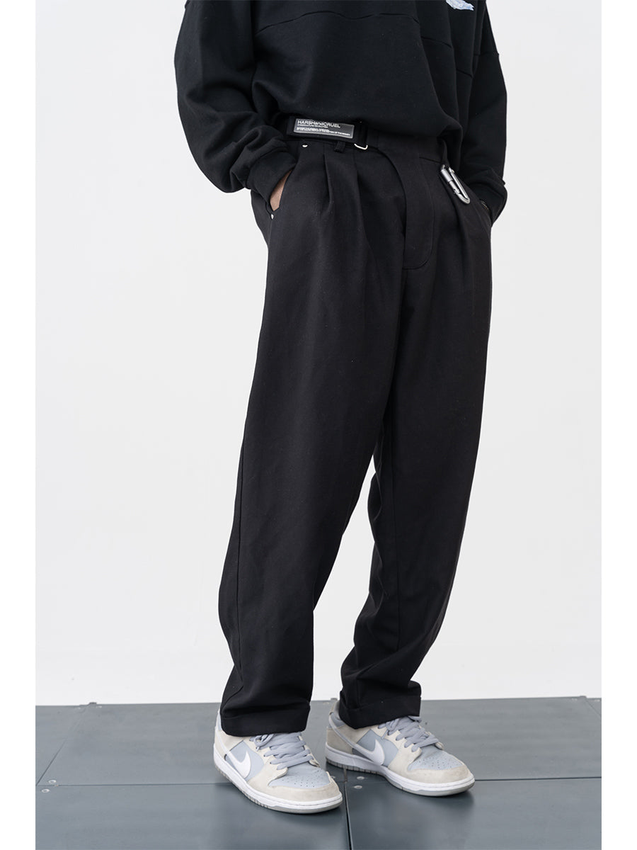 Logo Woolen Straight Trousers