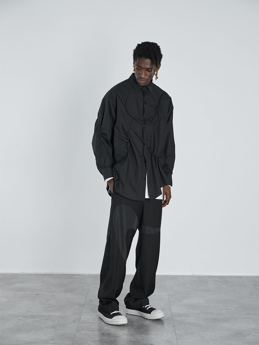 Twisted Pleated Loose Shirt
