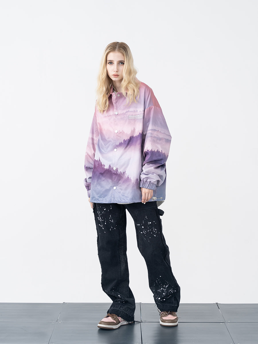 Forest Print Coach Jacket