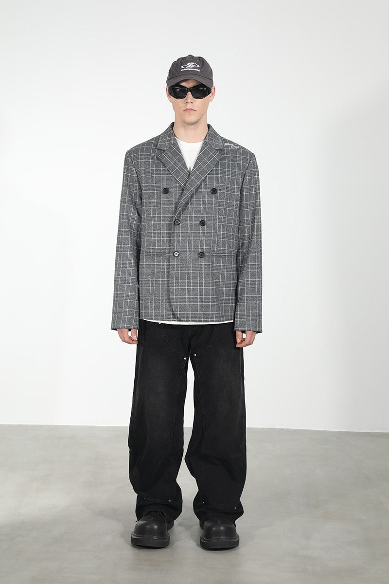 Embroidered Logo Loose Suit Jacket
