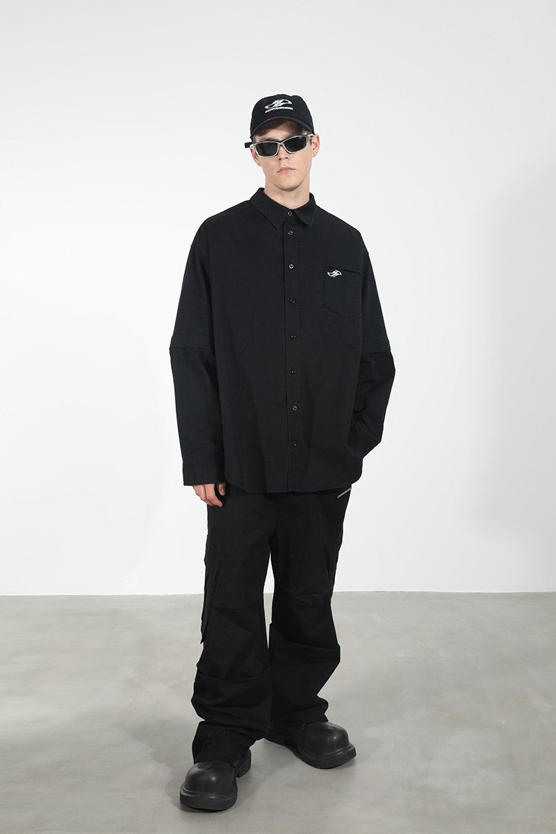 Detachable Sleeves Loose Shirt