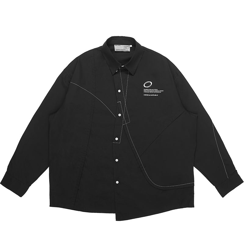Irregular Layered Logo Shirt