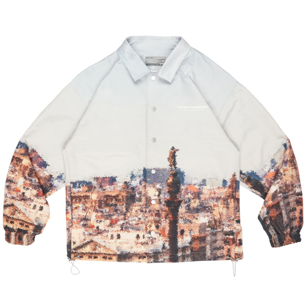 Oil Painting City Sunset Coach Jacket
