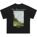 Monet Oil Painting Handwriting Logo Tee