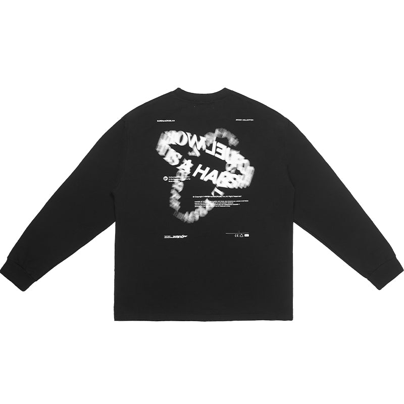 Ring Logo Print Long Sleeved Tee