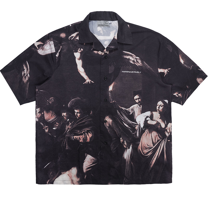 Classical Oil Painting Cuban Shirt