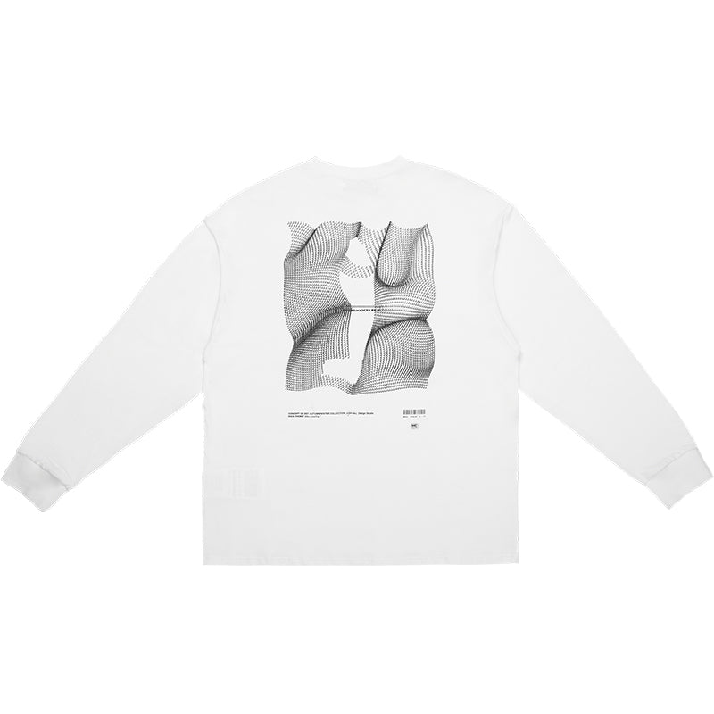 3D Grid Print Long Sleeved Tee