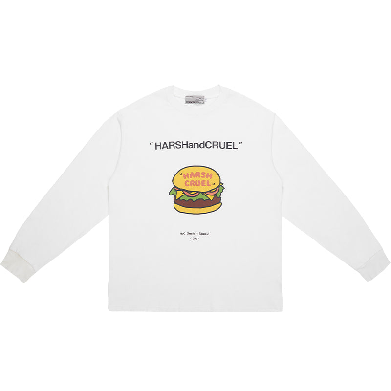 Burger Print Logo Long Sleeve Tee