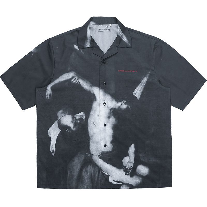 Religious Oil Painting Cuban Shirt
