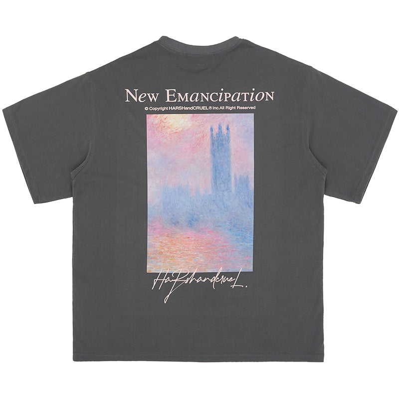 Monet Oil Painting Sunset Tee