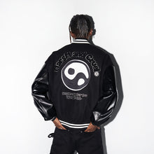 Load image into Gallery viewer, Ying-Yang Embroidered Logo Varsity Jacket
