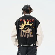 Load image into Gallery viewer, Cartoon Face Love Embroidered Varsity Jacket
