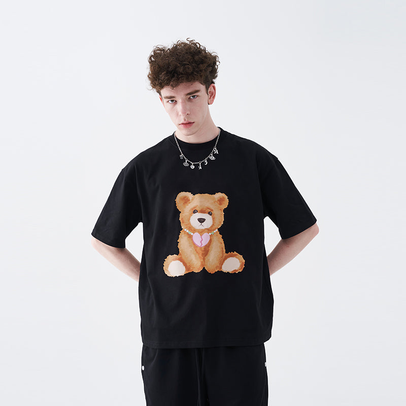Broken Heart Necklace Bear Tee