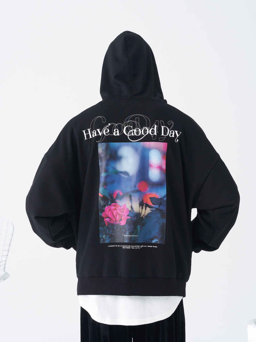 Flowers Photo Print Hoodie