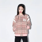 Embroidered Leather Gothic Logo Flannel Jacket