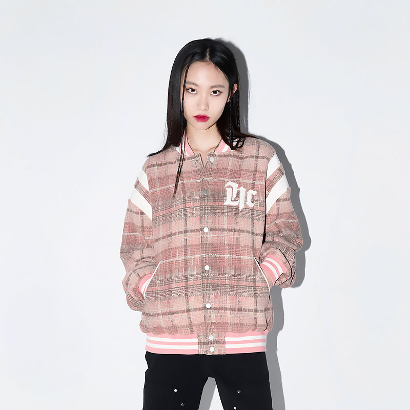 Embroidered Leather Gothic Logo Flannel Jacket