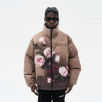 Vintage Oil Painting Full Print Down Jacket