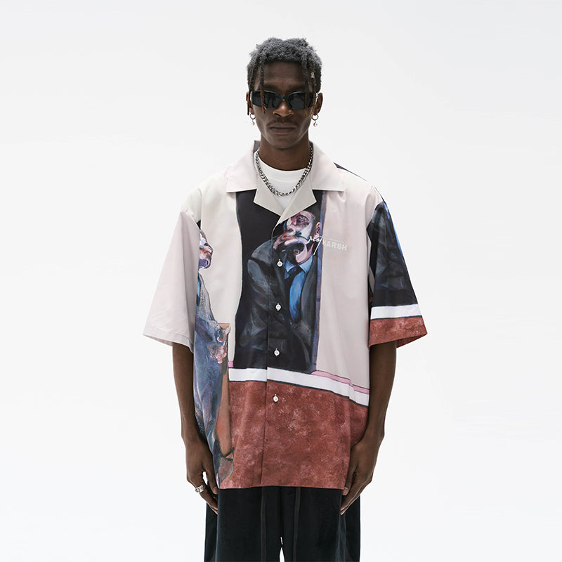 Surrealistic Painting Full Print Cuban Shirt