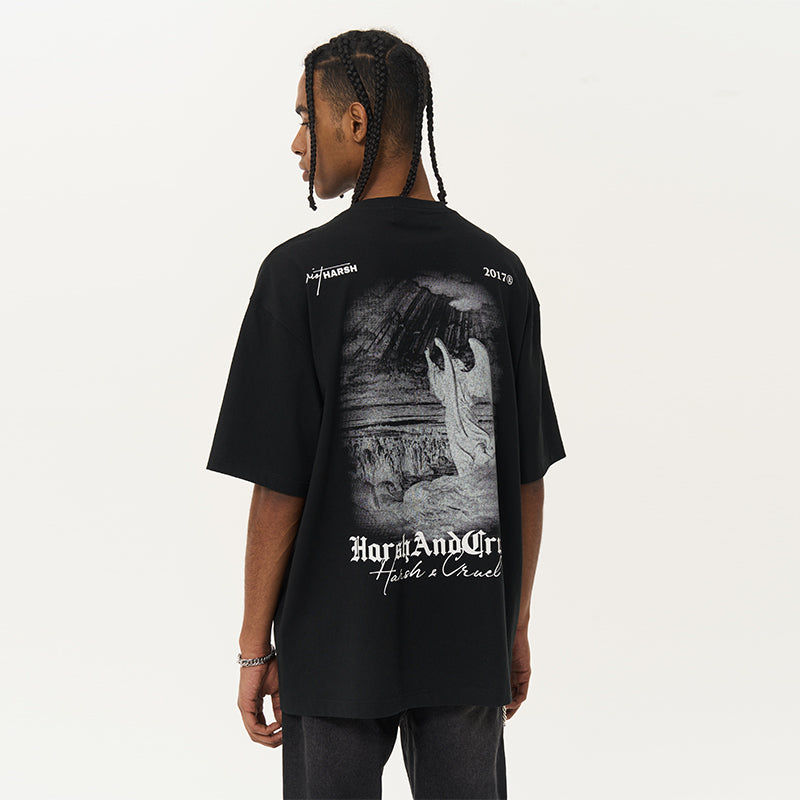 Angel Statue Gothic Painting Tee