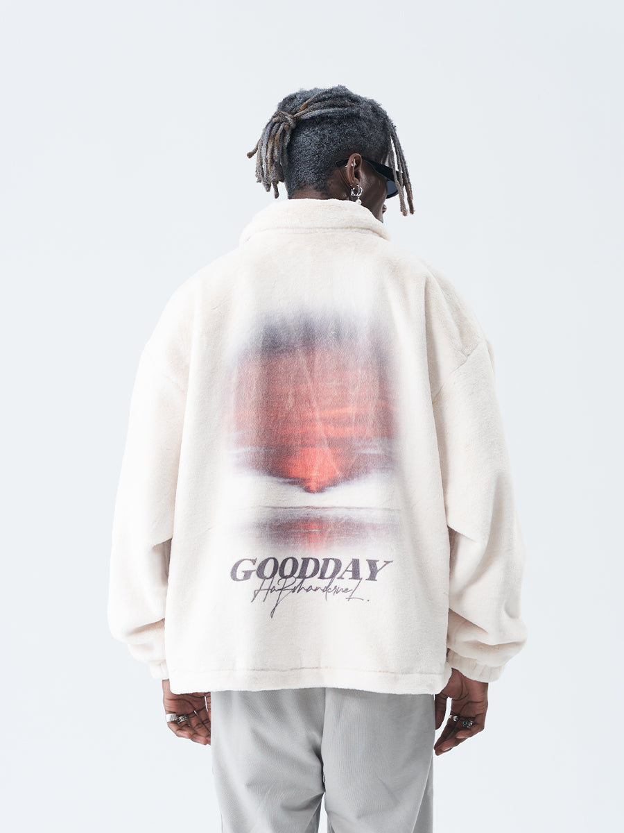 Sunset Handwriting Sherpa Jacket