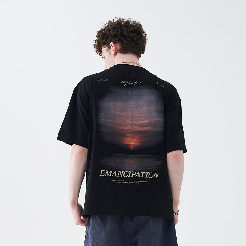 Sunset Handwriting Logo Tee