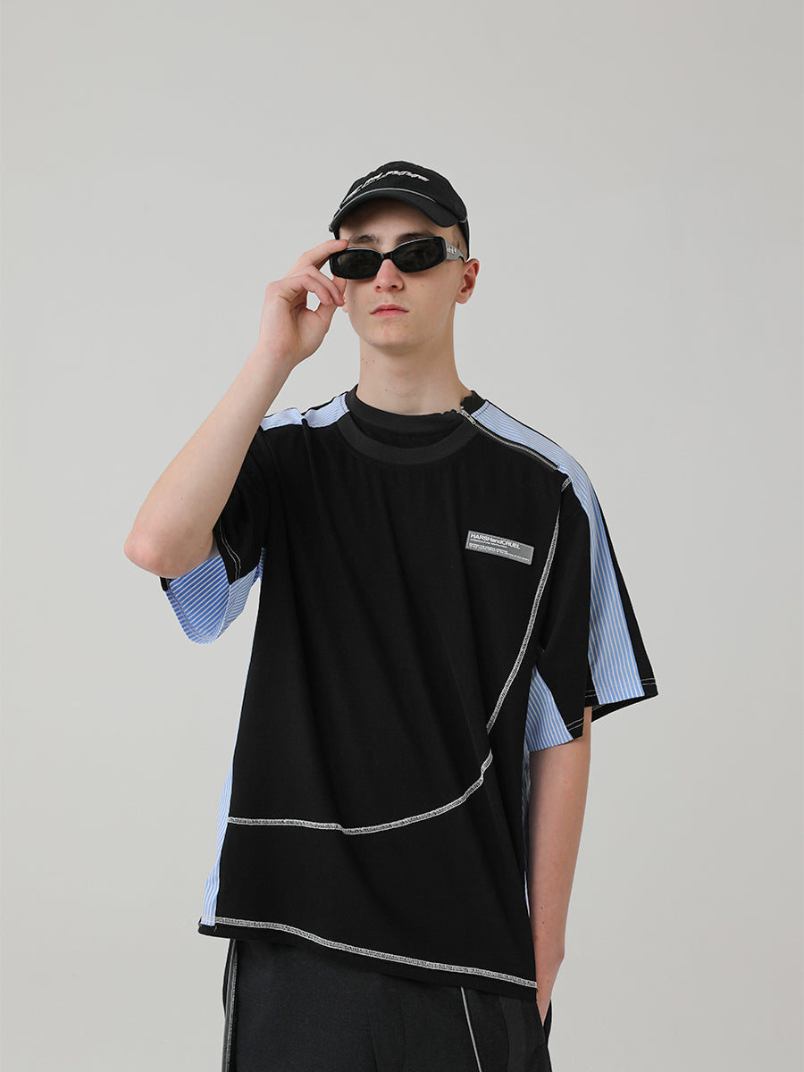 Deconstruction Stitched Logo Tee