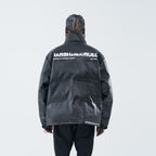 Pockets Leather Down Jacket