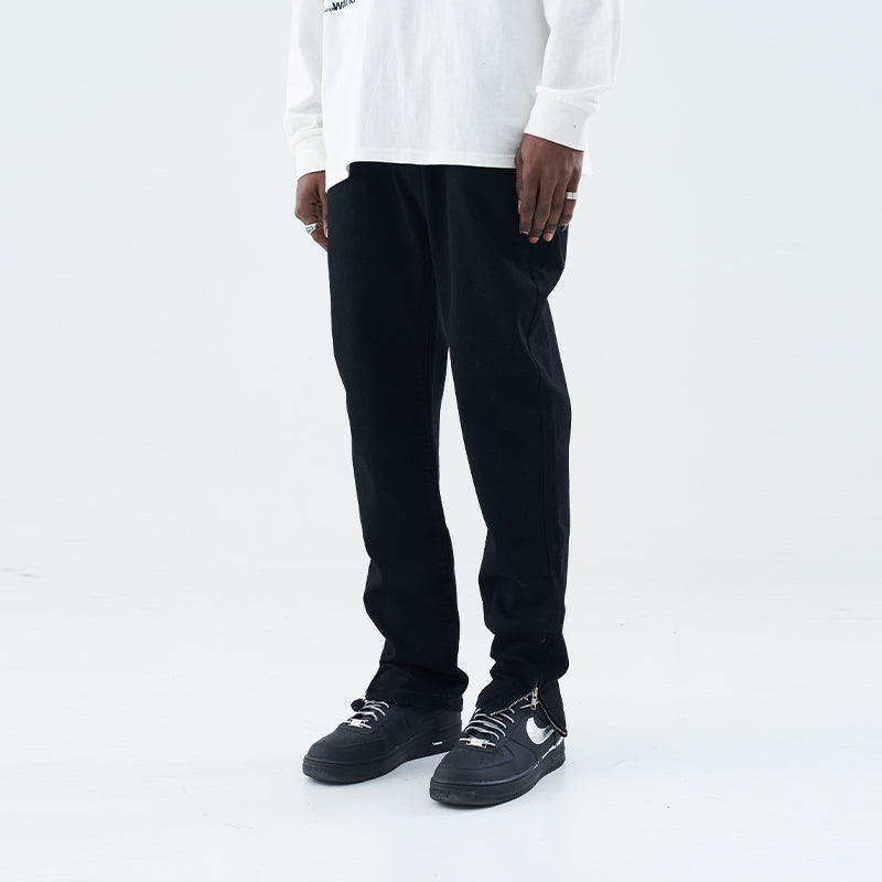 Zipper Straight Denim
