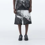 Mountain Print Loose Shorts