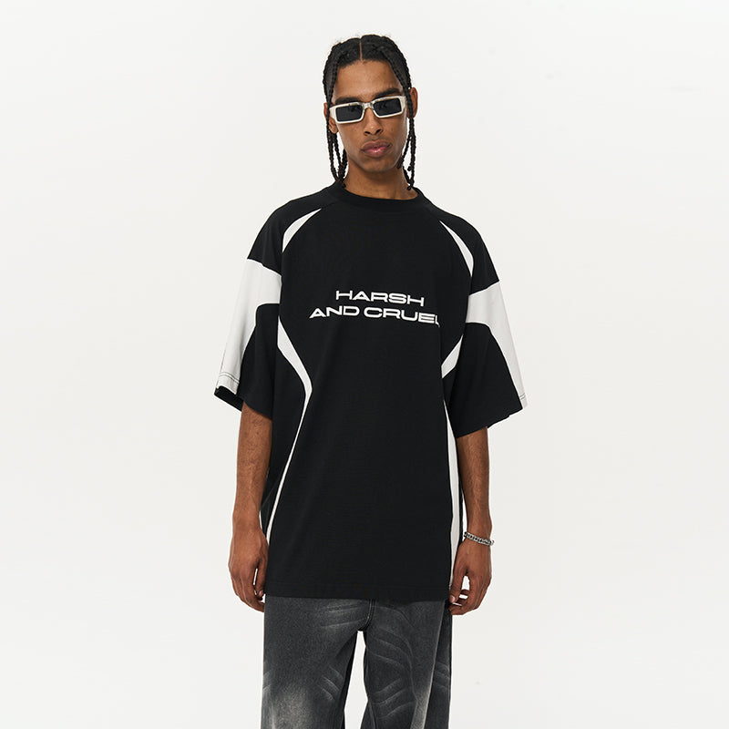Splicing Irregular Logo Tee
