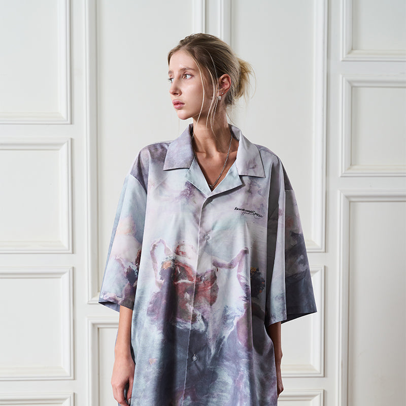 Dancing Circle Full Print Cuban Shirt