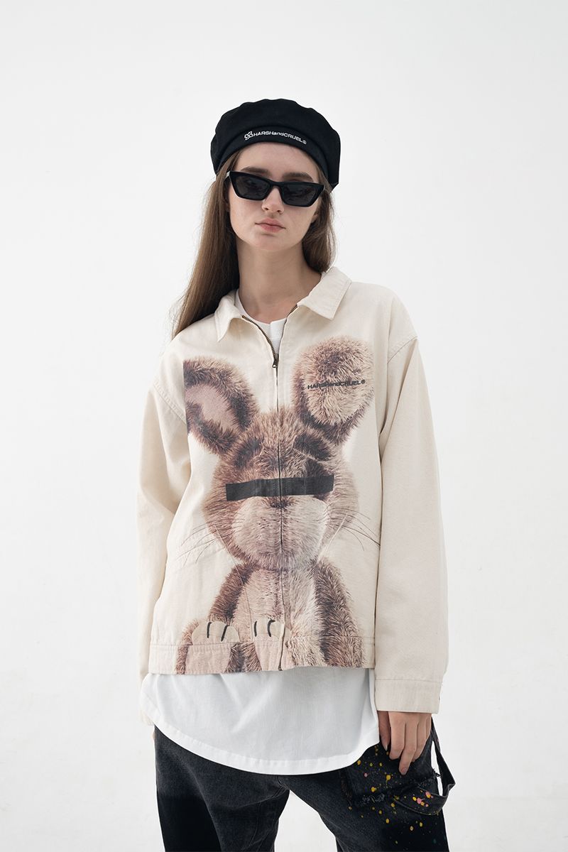 Rabbit Print Coach Jacket
