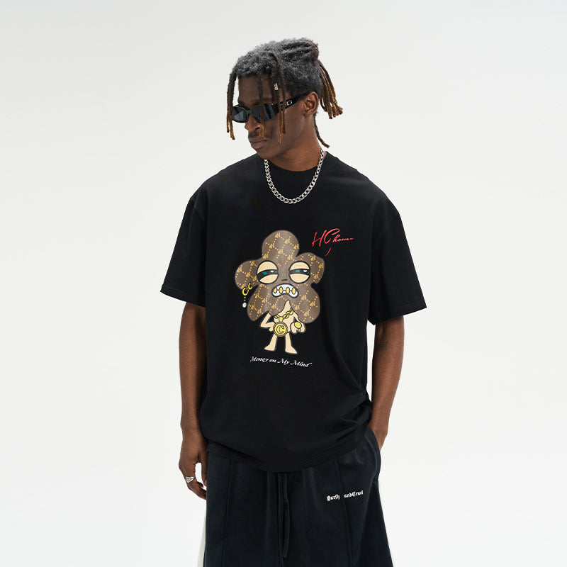 Cartoon Flower Printed Tee