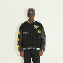 Load image into Gallery viewer, Smiley Face Varsity jacket
