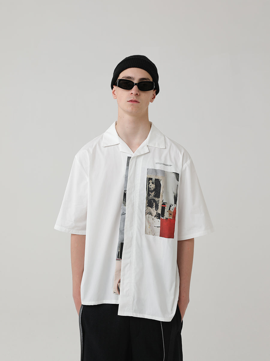 Hollow Asymmetrical Cuban Shirt