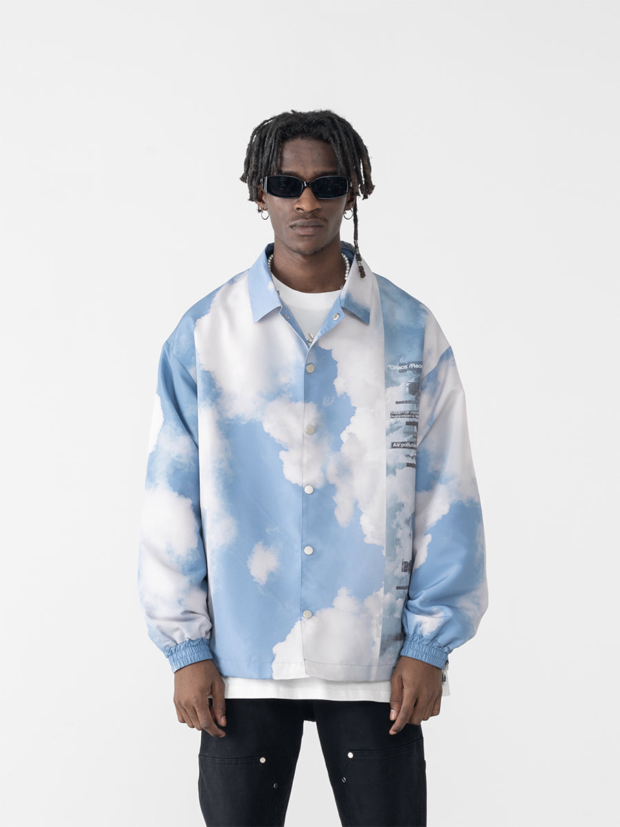 Clouds Printed Coach Jacket