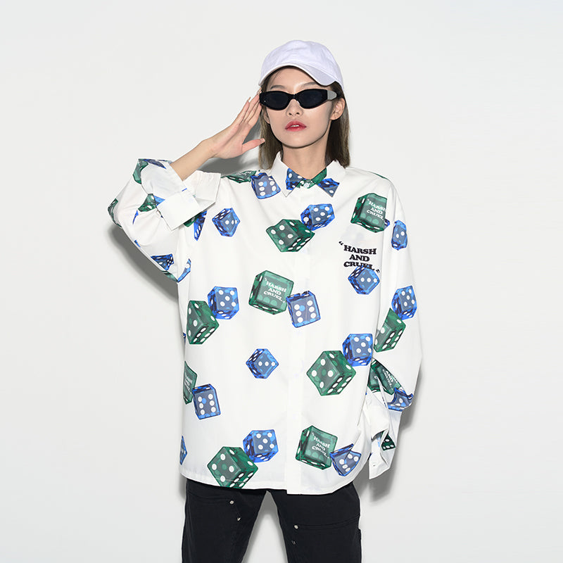 3D Dice Full Print L/S Shirt