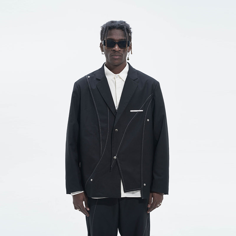 Asymmetric Deconstruction Loose Suit Jacket
