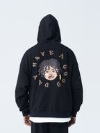 Cartoon Foam Print Hoodie