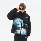Cherub Sculpture Printed Down Jacket