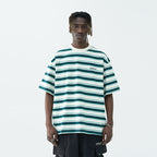 Striped Embroidered Logo Tee