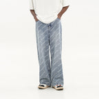 All Over Logo Printed Denim