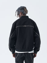 Load image into Gallery viewer, Zipper Woolen Varsity Jacket
