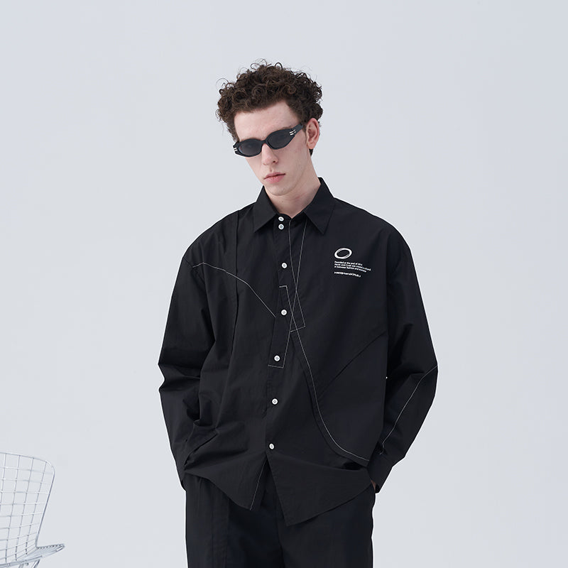 Irregular Layered Logo Shirt