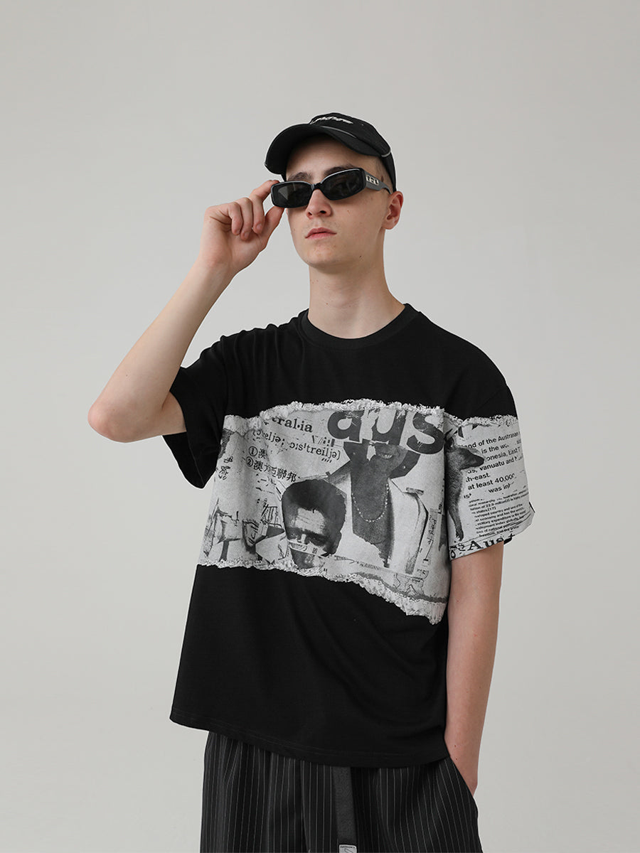 Old Newspaper Printed Tee