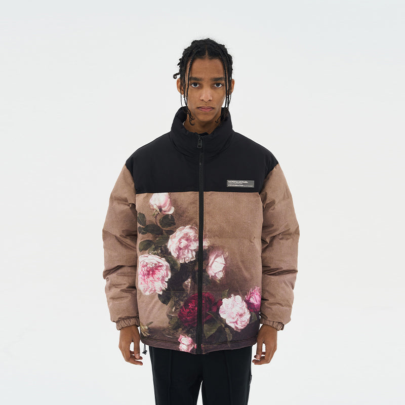Vintage Oil Painting Printed Down Jacket
